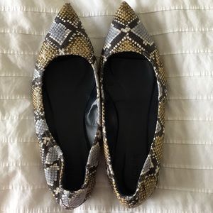 Lottie flats in snakeskin printed leather